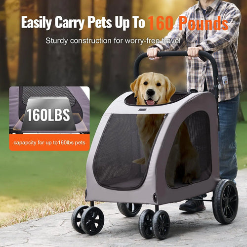 PawRover XL 160 All-Terrain Pet Stroller & Mobile Comfort Cabin
