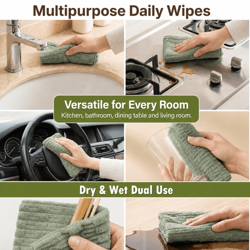 20-Roll Reusable Microfiber Towel System – 400 Washable Easy-Tear Cleaning Cloths
