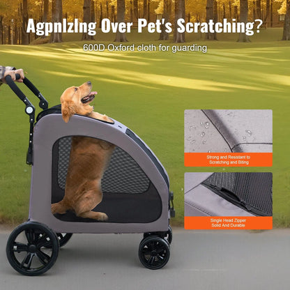 PawRover XL 160 All-Terrain Pet Stroller & Mobile Comfort Cabin