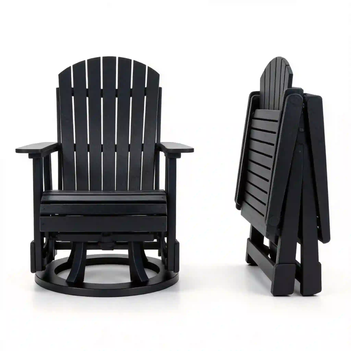 BUY 1 GET 1 FREE – Cedarbrook 360° Swivel Glider HDPE Adirondack Chairs, 2-Chair Outdoor Set