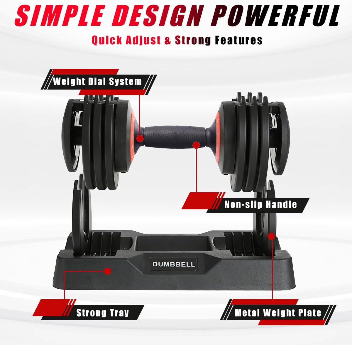 25/55 lbs Pair Adjustable Dumbbell Set, Fast Adjust Dumbbell Weight for Exercises Pair Dumbbells for Men and Women in Home Gym Workout Equipment, Dumbbell with Tray Suitable for Full Body