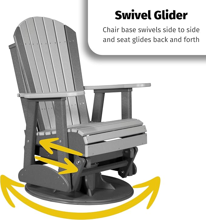 BUY 1 GET 1 FREE – Cedarbrook 360° Swivel Glider HDPE Adirondack Chairs, 2-Chair Outdoor Set