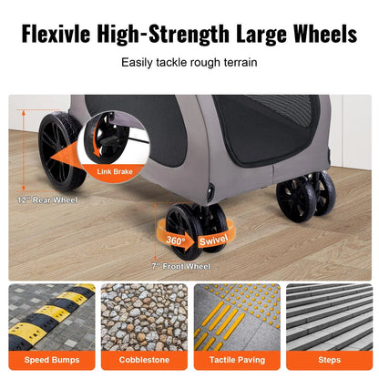 PawRover XL 160 All-Terrain Pet Stroller & Mobile Comfort Cabin