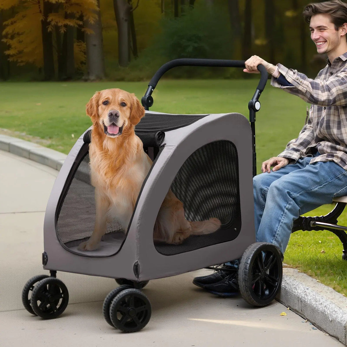 PawRover XL 160 All-Terrain Pet Stroller & Mobile Comfort Cabin