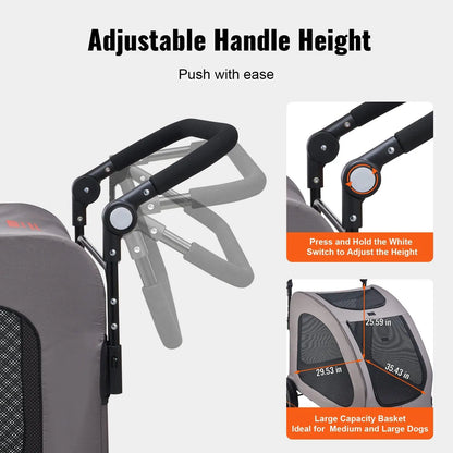 PawRover XL 160 All-Terrain Pet Stroller & Mobile Comfort Cabin