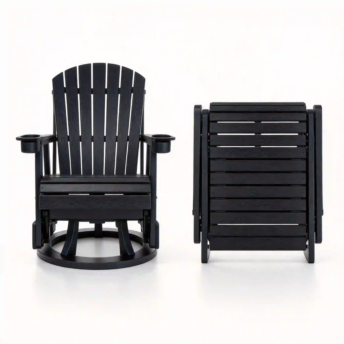 BUY 1 GET 1 FREE – Cedarbrook 360° Swivel Glider HDPE Adirondack Chairs, 2-Chair Outdoor Set