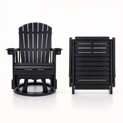 BUY 1 GET 1 FREE – Cedarbrook 360° Swivel Glider HDPE Adirondack Chairs, 2-Chair Outdoor Set